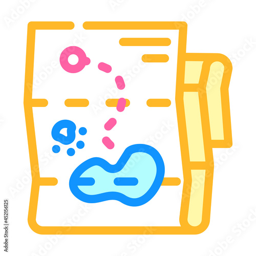 map with direction color icon vector. map with direction sign. isolated symbol illustration