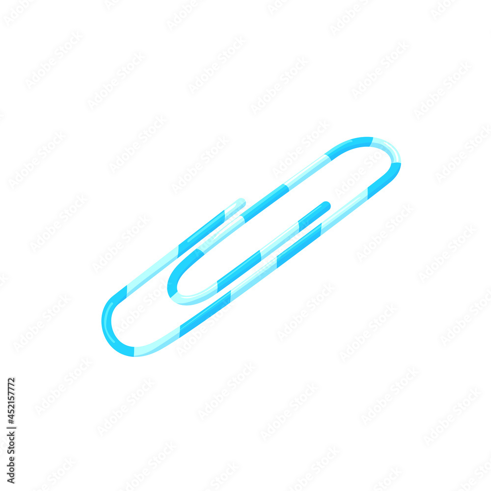 A paper clip isolated on white background. Vector illustration of stationery and office equipment. A paper clip isolated on white background. Vector illustration of stationery and office equipment.