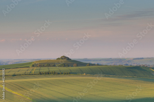 Pewsey Wiltshire Sunrise from the White horse on the hill looking across salisbury plain.