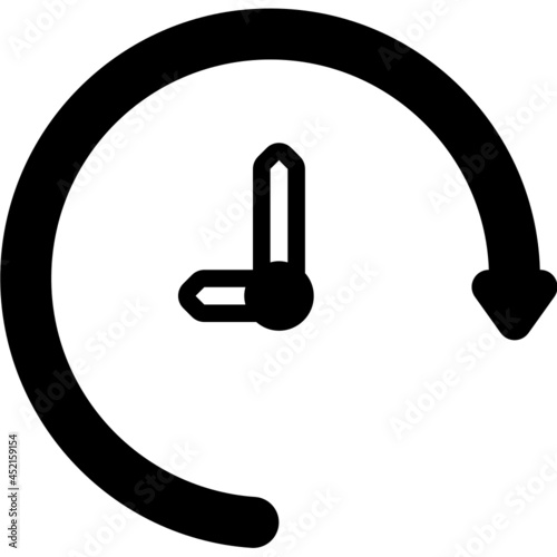 time left solid line icon