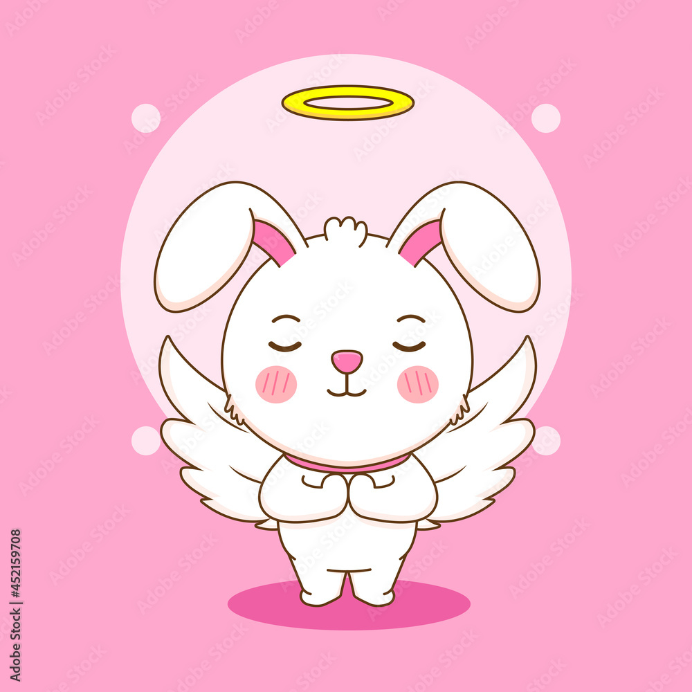 Cute angel rabbit character cartoon illustration Cute angel rabbit character cartoon illustration