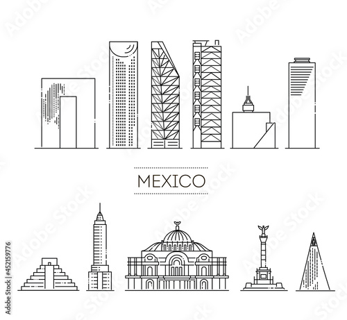 South America, icons. Rio De Janeiro detailed monuments silhouette.