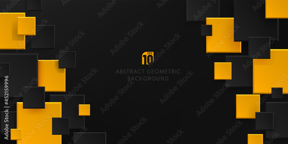 Abstract geometric background with rhombus shapes in yellow and black ...