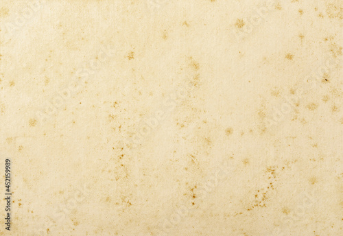 background of empty stained old paper, top view