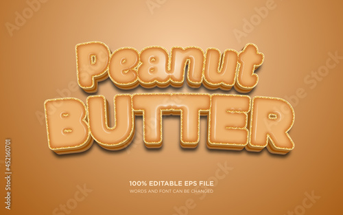 Peanut Butter 3D editable text style effect 
