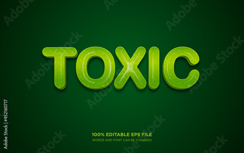 Toxic 3D editable text style effect