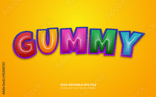 Gummy 3D editable text style effect 