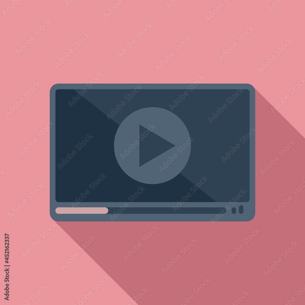 Video player icon flat vector. Ui screen play Video player icon flat vector. Ui screen play