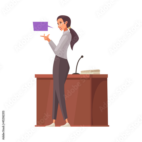 Court Speech Woman Composition