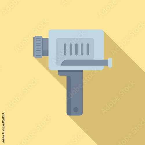 Cinema projector icon flat vector. Movie film