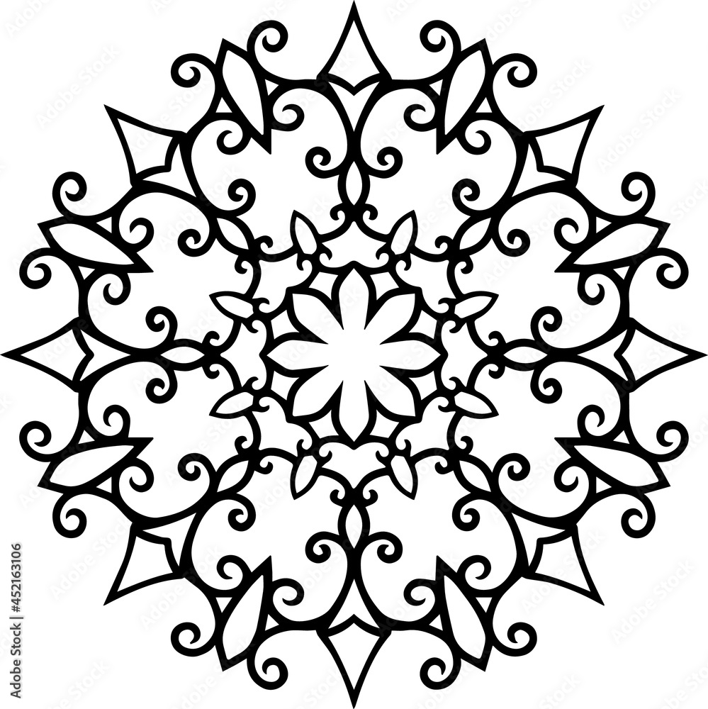Mandala Art can be used for artwork decoration, coloring or tattoo design.