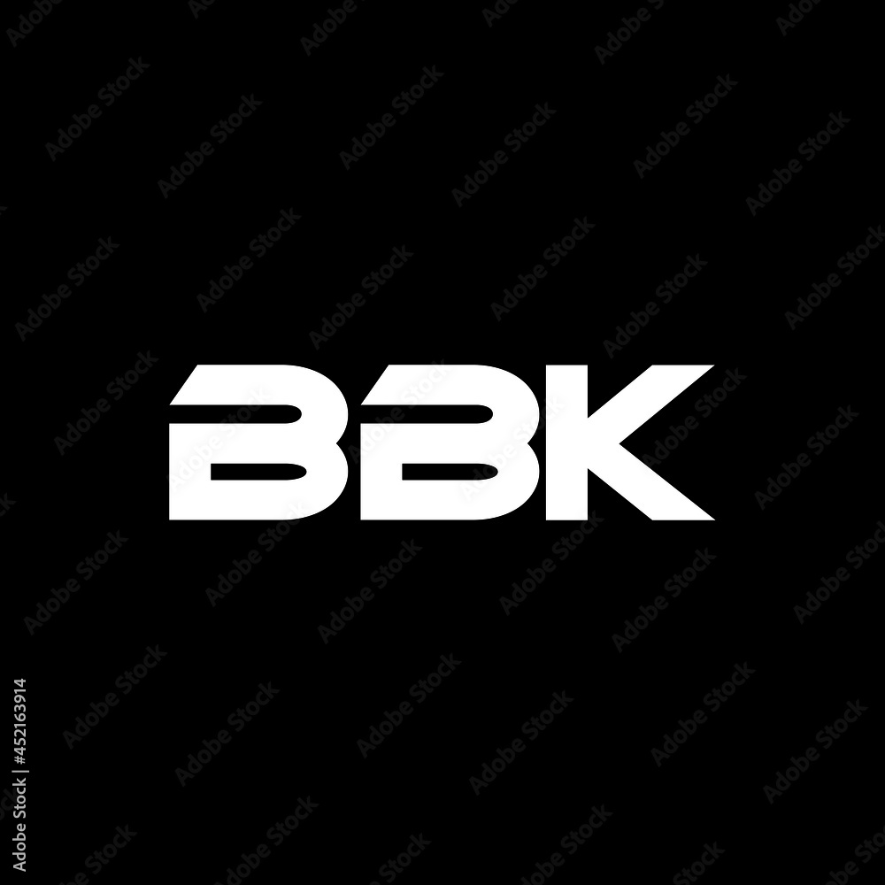 Bbk Letter Logo Design With Black Background In Illustrator, Vector 