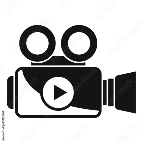 Movie camera icon simple vector. Film projector
