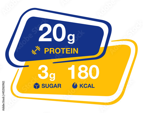 Label - Value of Protein, Sugar and calories