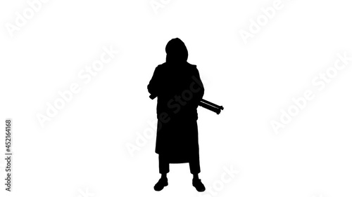 Afghanistan war. Islamic militant. terrorist. black silhouette. Afghan. Taliban. Afghan majahid. Afghanistan. Concept of terrorism. photo