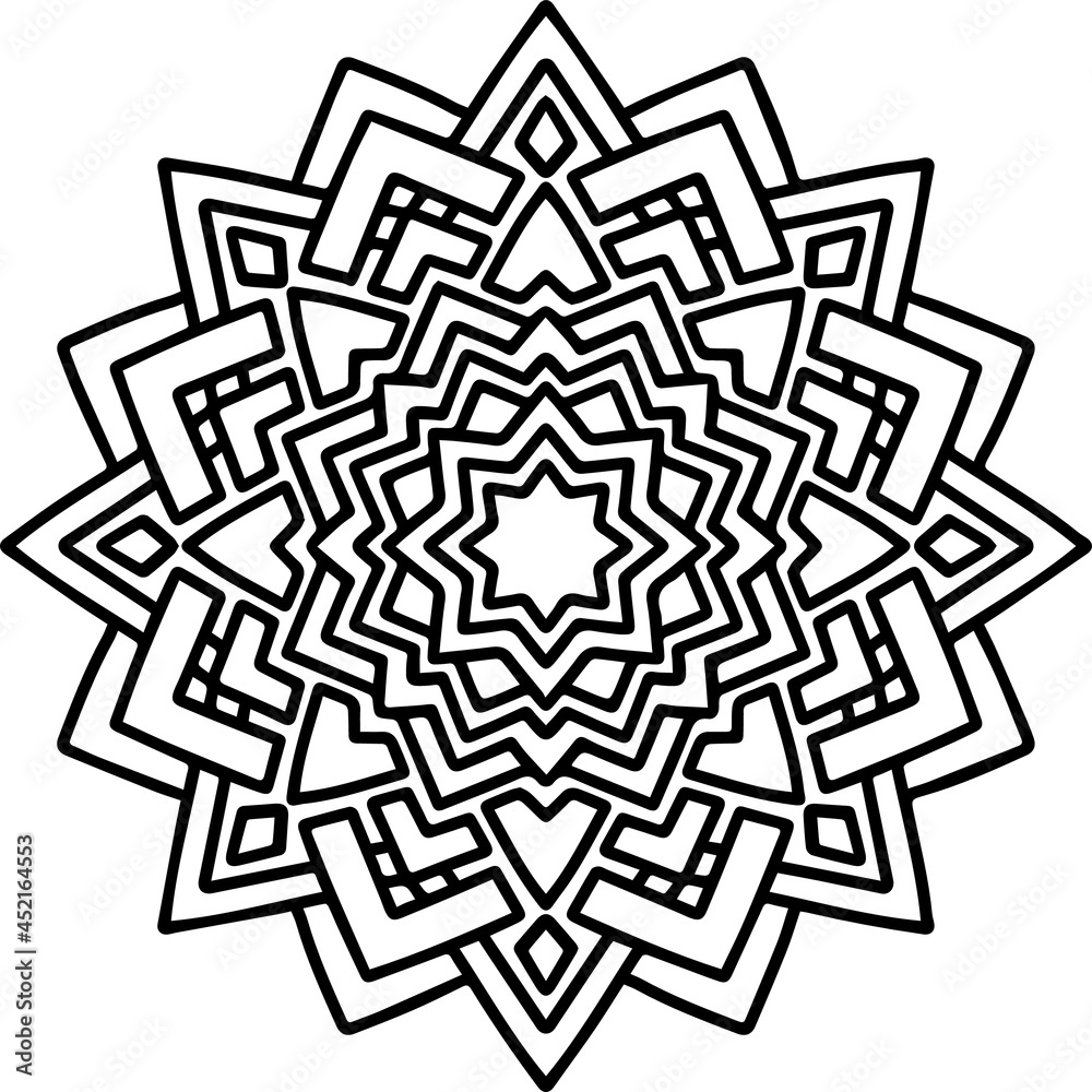 Mandala Art can be used for artwork decoration, coloring or tattoo design.
