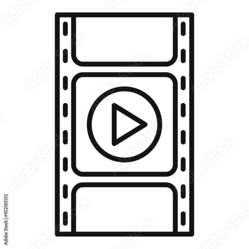 Video editing icon outline vector. Editor clip