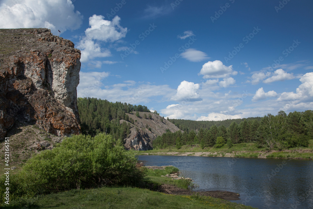 Mountain river in Bashkortostan in the Urals Mountain river in Bashkortostan in the Urals