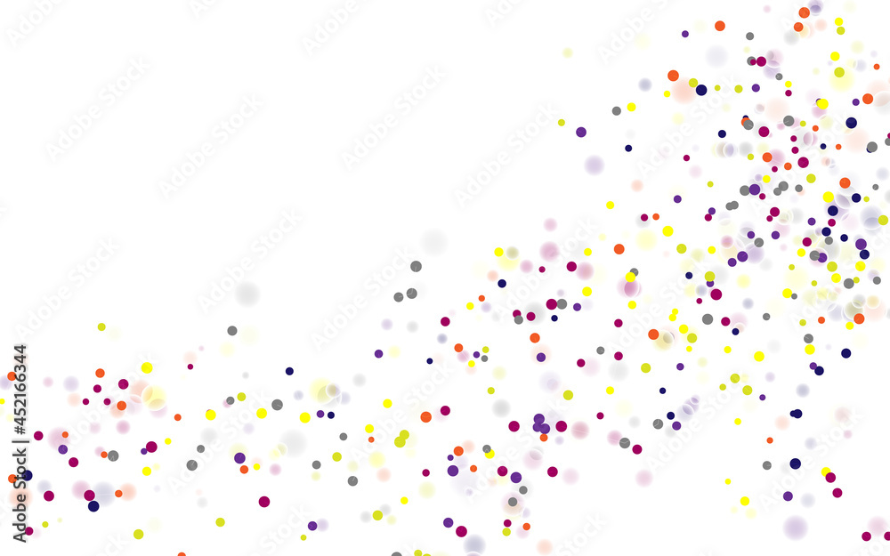 Abstract colorful dynamic chaotic particle on white background. Vector illustration