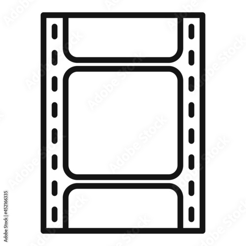 Negative film icon outline vector. Strip frame