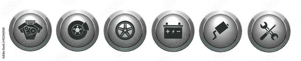 Automobile mechanic icons