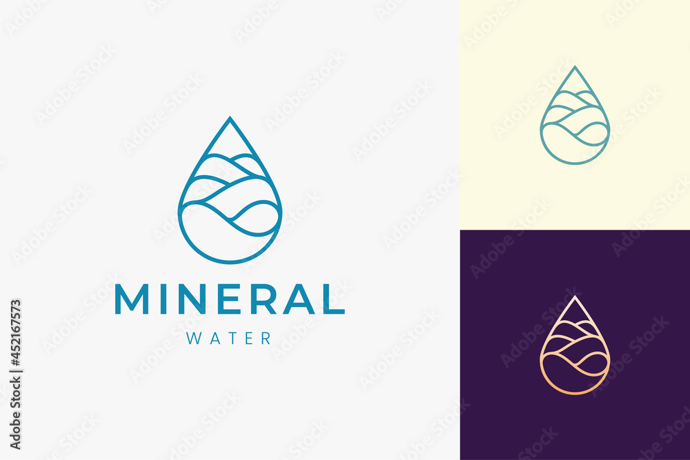 Beach or water logo template in simple mono line and modern shape Beach or water logo template in simple mono line and modern shape