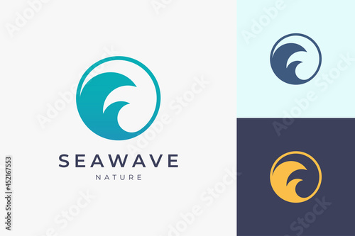 Ocean wave logo template in simple and clean shape