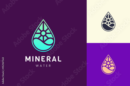 Beach or sea logo template in abstract and modern shape