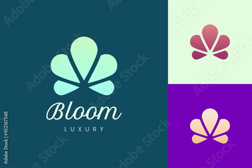 Flower logo in round and clean shape with soft color