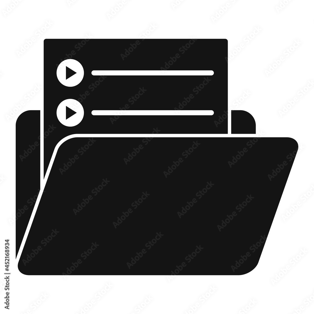 Playlist folder icon simple vector. Music play