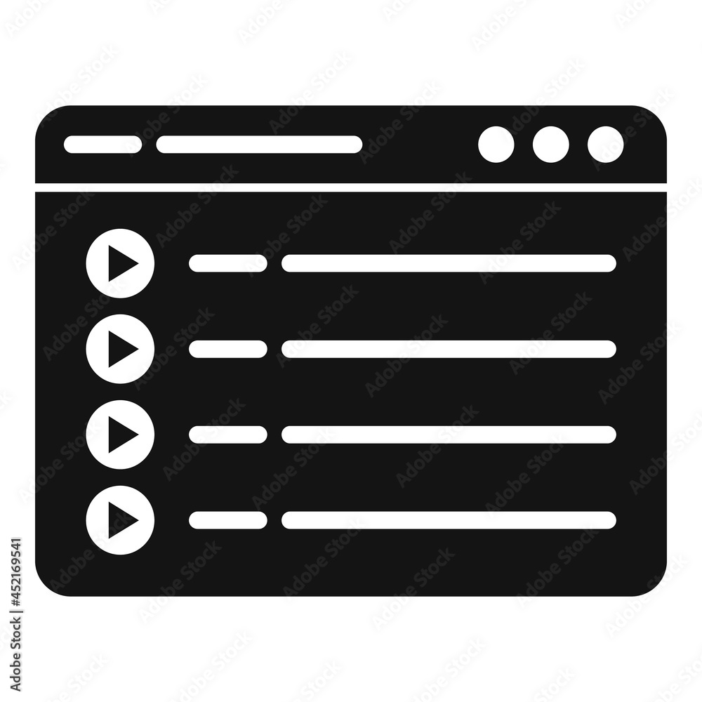 Web online playlist icon simple vector. Music song list Web online playlist icon simple vector. Music song list