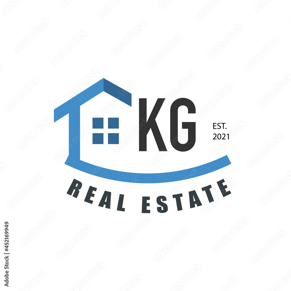 Vecteur Stock Initial Letter KG real estate logo design template. Real