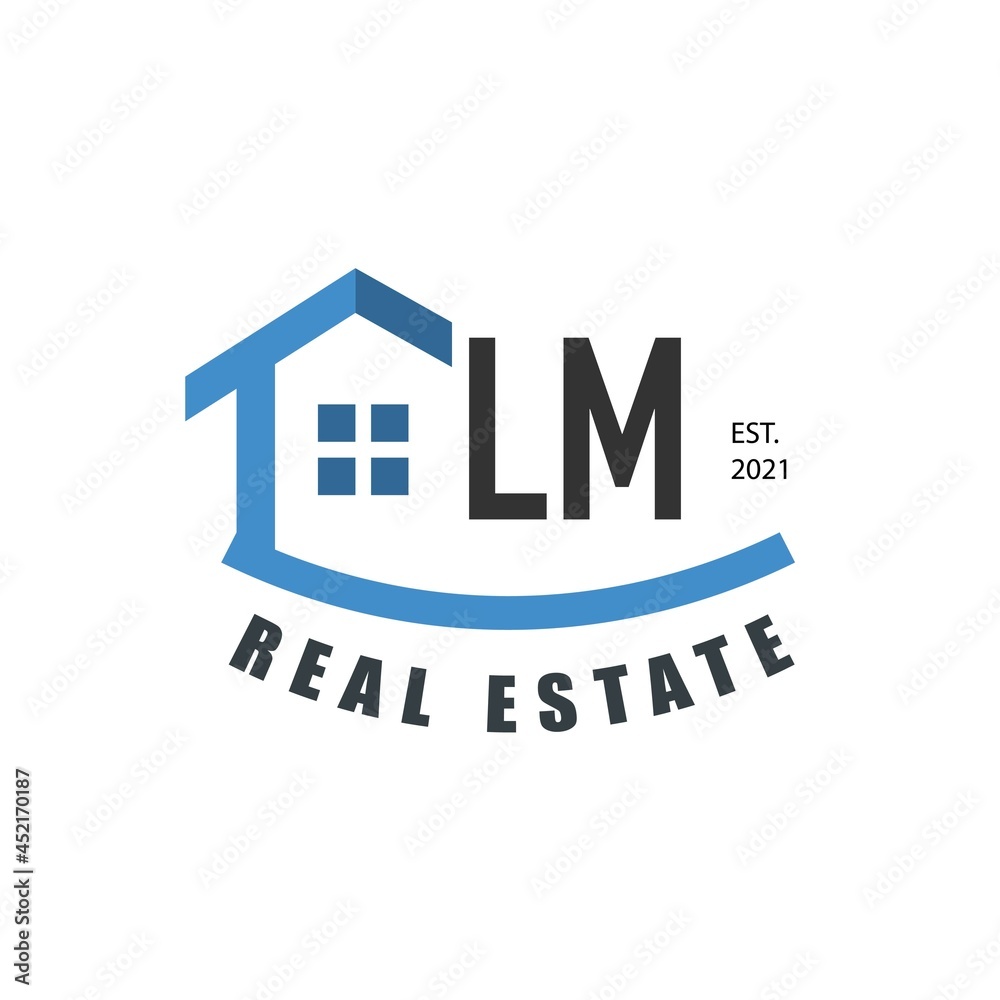 Initial Letter LM real estate logo design template. Real estate logo