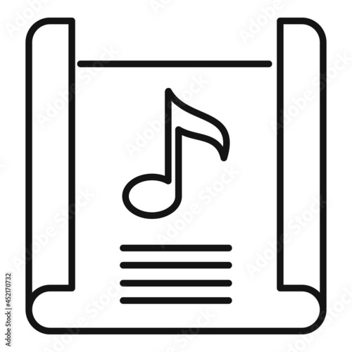 Song playlist icon outline vector. Music list