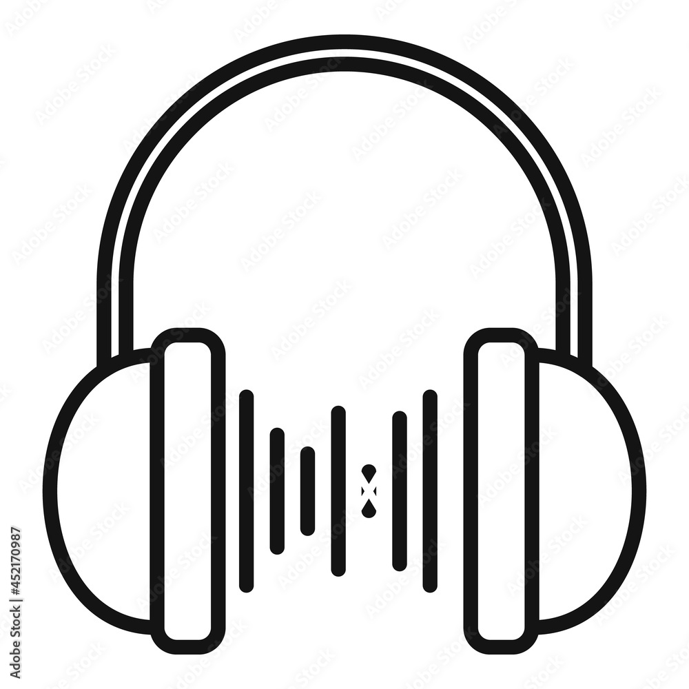 Headphones playlist icon outline vector. Music song Headphones playlist icon outline vector. Music song