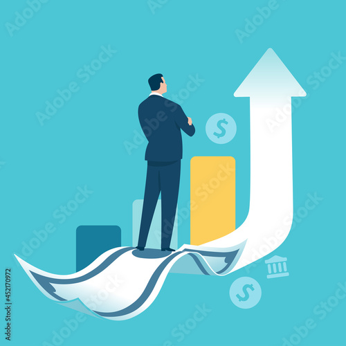 Investment management. Profit. Growth. Business vector illustration.