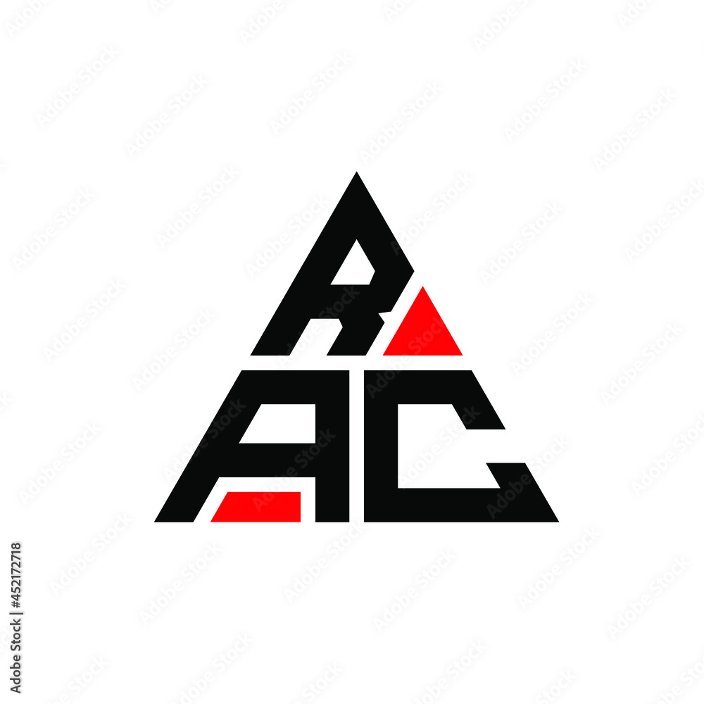 RAC triangle letter logo design with triangle shape. RAC triangle logo ...