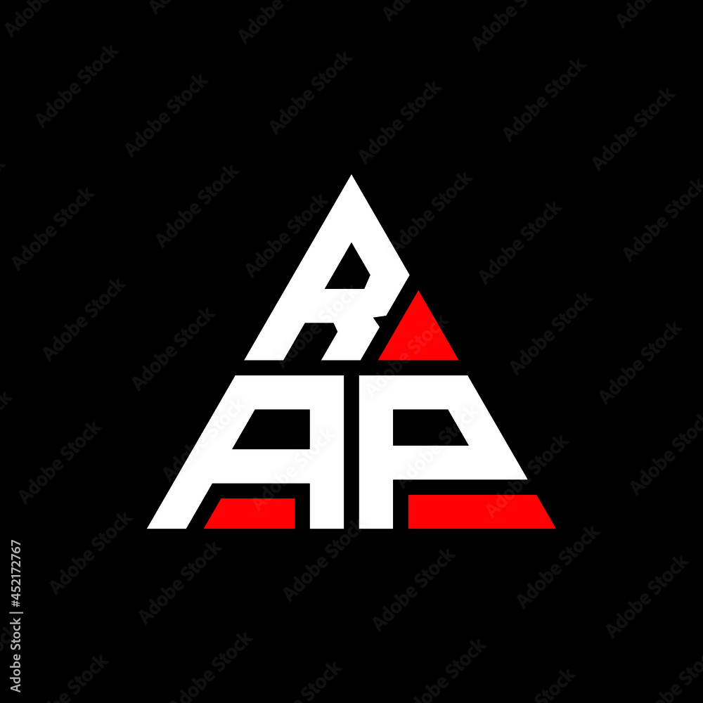 RAP triangle letter logo design with triangle shape. RAP triangle logo ...