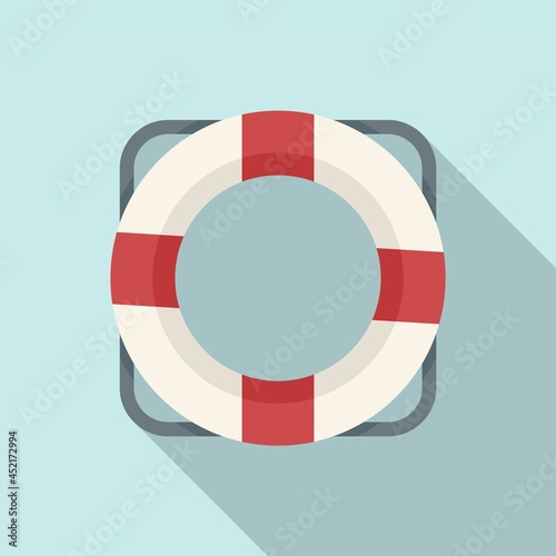 Lifebouy icon flat vector. Saver life ring