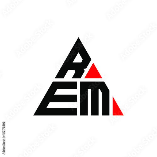 REM triangle letter logo design with triangle shape. REM triangle logo design monogram. REM triangle vector logo template with red color. REM triangular logo Simple, Elegant, and Luxurious Logo. REM 