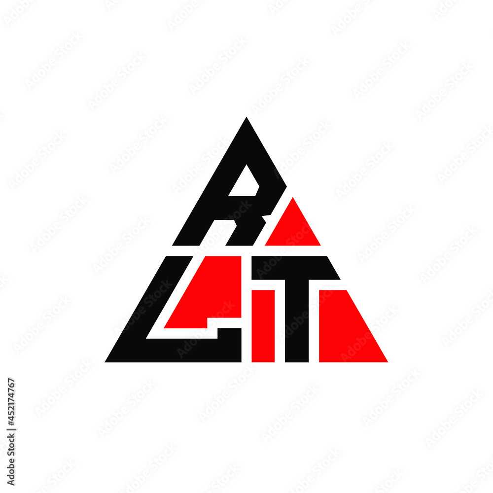 RLT triangle letter logo design with triangle shape. RLT triangle logo design monogram. RLT triangle vector logo template with red color. RLT triangular logo Simple, Elegant, and Luxurious Logo. RLT 