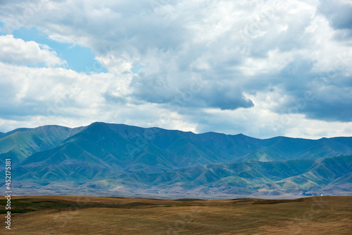 Nature of the Kazakhstan Republic, steppes and hills, mountains and sky