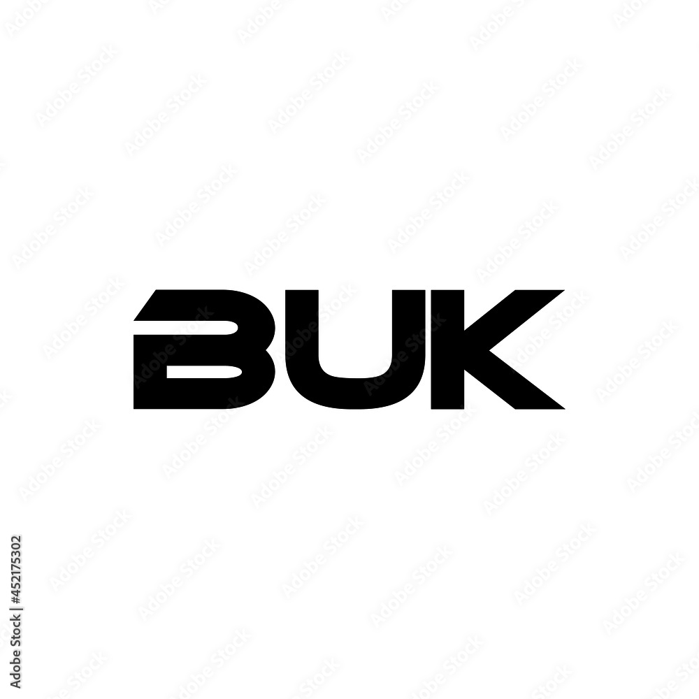 BUK letter logo design with white background in illustrator, vector logo modern alphabet font overlap style. calligraphy designs for logo, Poster, Invitation, etc.