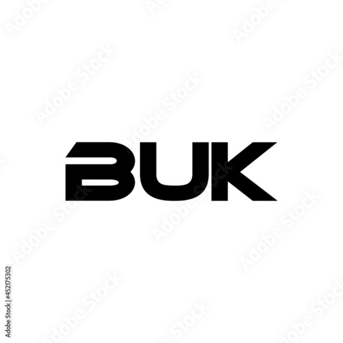 BUK letter logo design with white background in illustrator, vector logo modern alphabet font overlap style. calligraphy designs for logo, Poster, Invitation, etc.