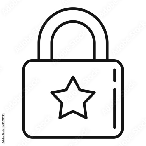 Trust padlock icon outline vector. Computer secure