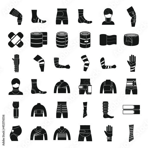 Bandage icons set simple vector. First aid