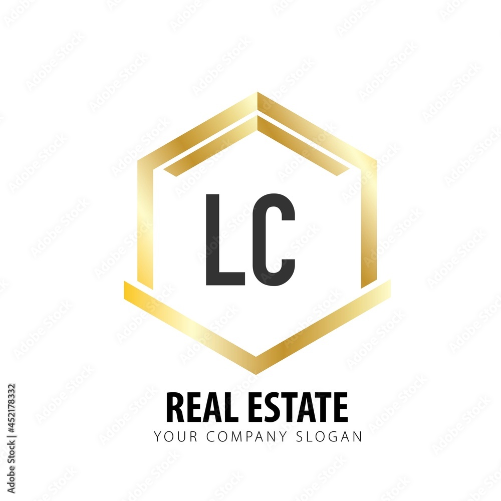 Initial Letter LC real estate logo design template. Real estate logo concept. Commercial real