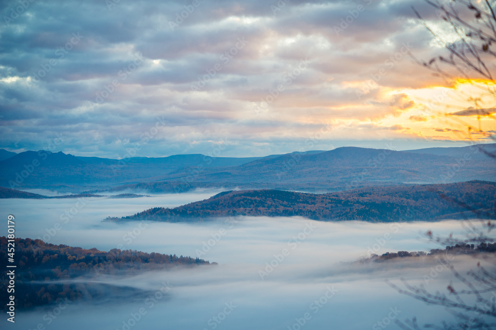 landscape with fog