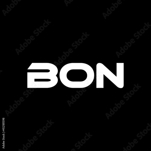BON letter logo design with black background in illustrator, vector logo modern alphabet font overlap style. calligraphy designs for logo, Poster, Invitation, etc.