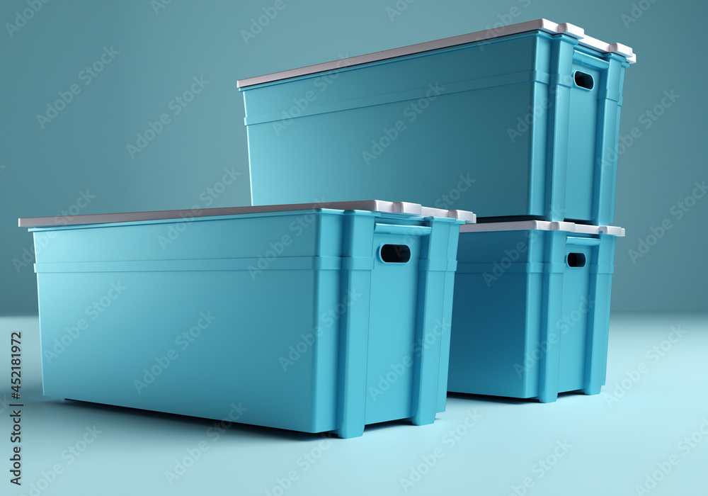 Plastic storage container. Clothes Box storage Containers. Three